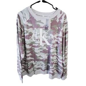 Calvin Klein purple camo sweatshirt cozy comfy‎ plus Size 2X New